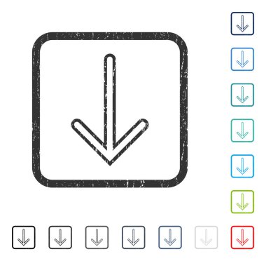 Simge kauçuk filigran aşağı ok