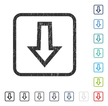 Simge kauçuk filigran aşağı ok