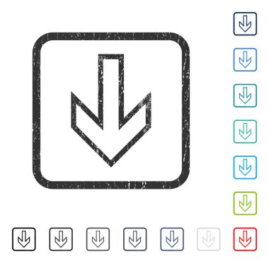 Simge kauçuk filigran aşağı ok