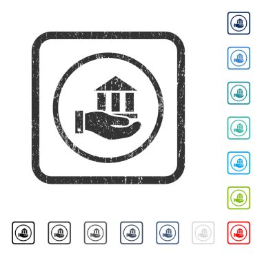 Banka hizmet simgesi kauçuk filigran