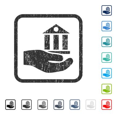 Banka hizmet simgesi kauçuk filigran