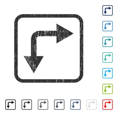 Bifurkasyon ok simgesi kauçuk filigran aşağı