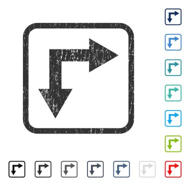 Bifurkasyon ok simgesi kauçuk filigran aşağı