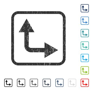 Bifurkasyon ok simgesi kauçuk filigran sağa yukarı