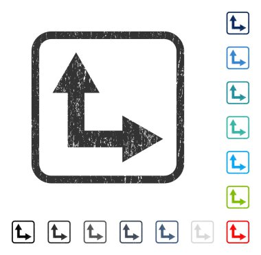 Bifurkasyon ok simgesi kauçuk filigran sağa yukarı