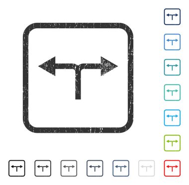 Bifurkasyon oklar sol sağ simge kauçuk filigran