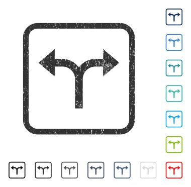 Bifurkasyon oklar sol sağ simge kauçuk filigran