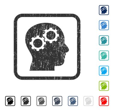 Beyin Gears simgesi kauçuk filigran