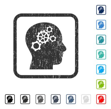 Beyin Gears simgesi kauçuk filigran