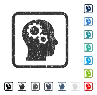 Beyin Gears simgesi kauçuk filigran