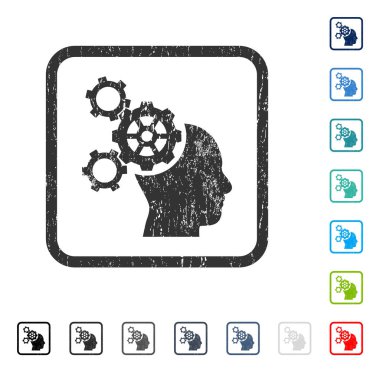 Beyin mekaniği simgesi kauçuk filigran