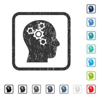 Beyin mekaniği simgesi kauçuk filigran