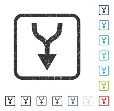 Simge kauçuk filigran aşağı ok birleştirmek