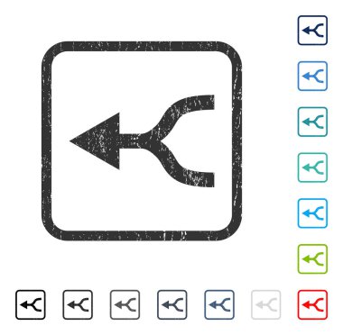 Ok sol simgesi kauçuk filigran birleştirmek