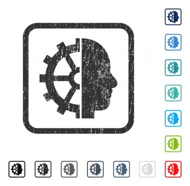 Cyborg dişli simgesini kauçuk filigran