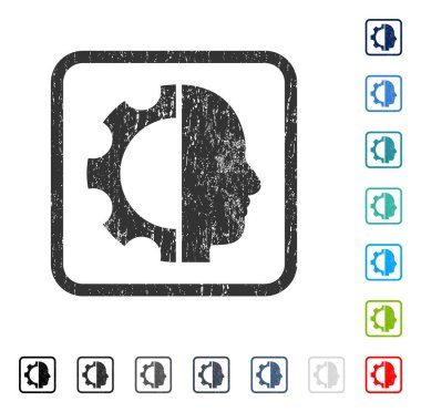 Cyborg dişli simgesini kauçuk filigran