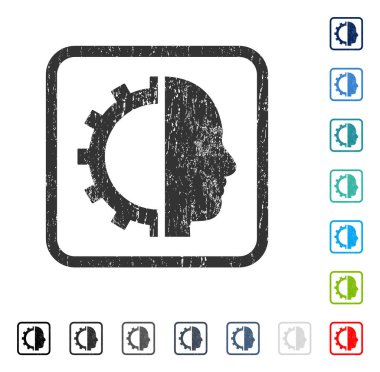 Cyborg dişli simgesini kauçuk filigran