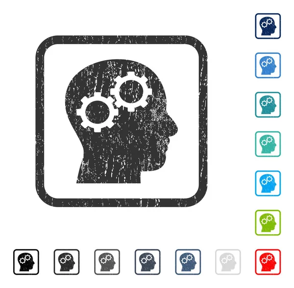 Beyin Gears simgesi kauçuk filigran