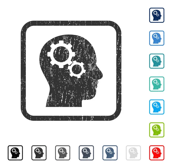 Beyin Gears simgesi kauçuk filigran