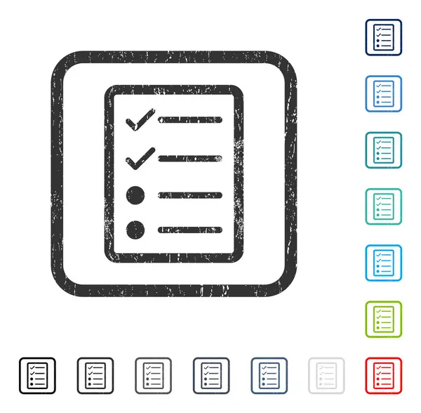 Liste de contrôle Page Icône caoutchouc filigrane — Image vectorielle