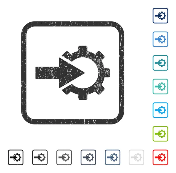 Icône d'intégration Cog caoutchouc filigrane — Image vectorielle