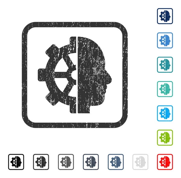 Cyborg dişli simgesini kauçuk filigran