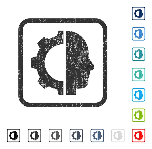 Cyborg dişli simgesini kauçuk filigran