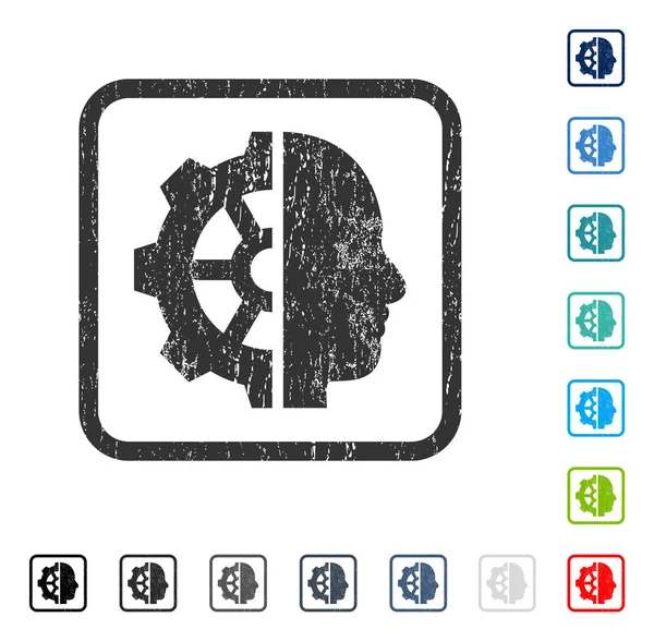 Cyborg dişli simgesini kauçuk filigran