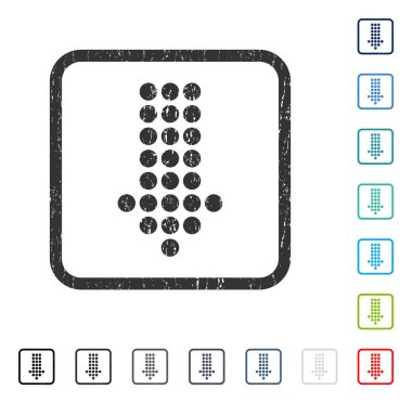 Noktalı ok simgesi kauçuk filigran aşağı