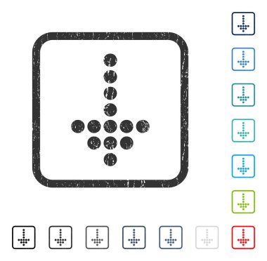 Noktalı ok simgesi kauçuk filigran aşağı