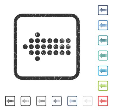 Noktalı ok sol simgesi kauçuk filigran