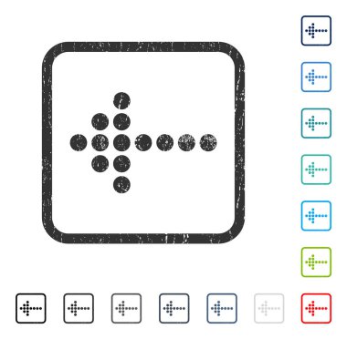 Noktalı ok sol simgesi kauçuk filigran