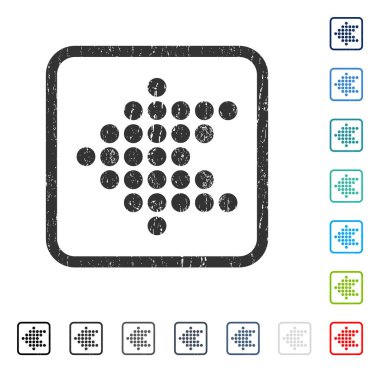 Noktalı ok sol simgesi kauçuk filigran