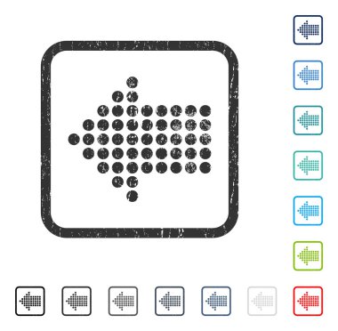 Noktalı ok sol simgesi kauçuk filigran