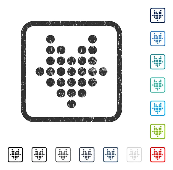 Noktalı ok simgesi kauçuk filigran aşağı