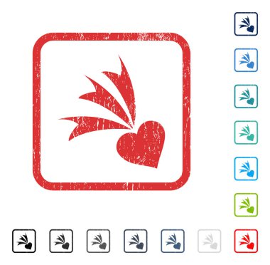 Düşen kalp simgesi kauçuk filigran