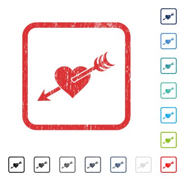 Ok kalp simgesi kauçuk filigran