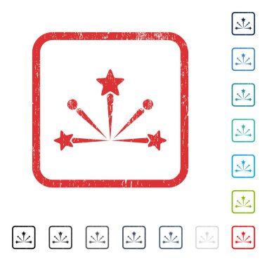 Havai fişek patlama simgesi kauçuk filigran