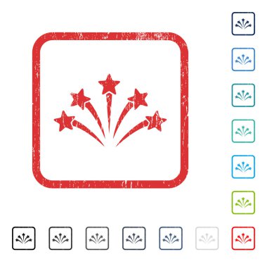 Havai fişek seri çekim simgesi kauçuk filigran