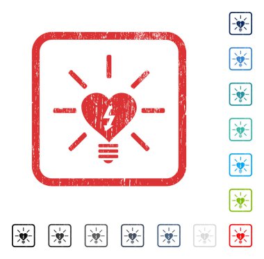 Kalp elektrikli ampul simgesi kauçuk filigran