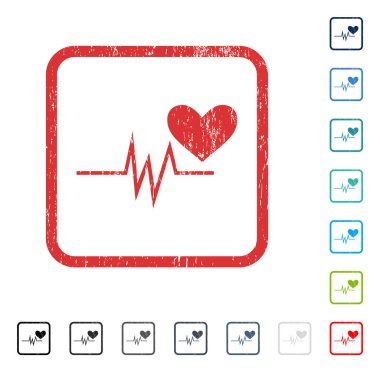 Kalp nabız sinyal simgesi kauçuk filigran