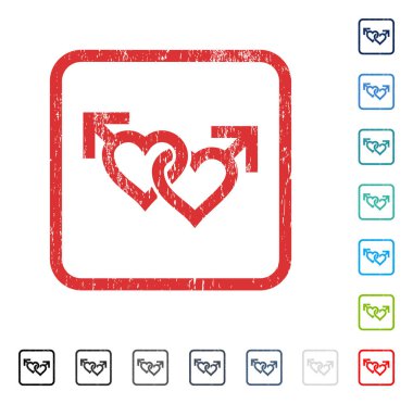 Bağlantılı Eşcinsel kalp simgesi kauçuk filigran