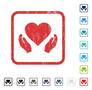 Aşk bakım el simgesi kauçuk filigran