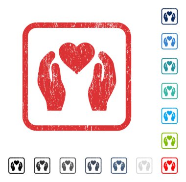 Aşk bakım el simgesi kauçuk filigran