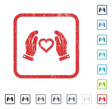 Aşk bakım el simgesi kauçuk filigran