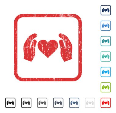 Aşk bakım el simgesi kauçuk filigran