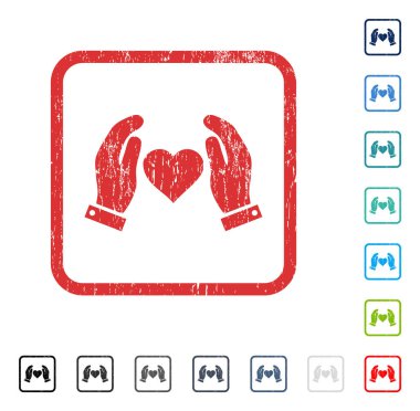 Aşk bakım el simgesi kauçuk filigran