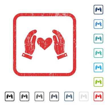 Aşk kalp bakım el simgesi kauçuk filigran