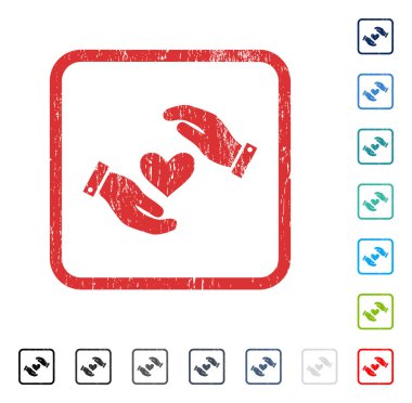 Aşk kalp bakım el simgesi kauçuk filigran