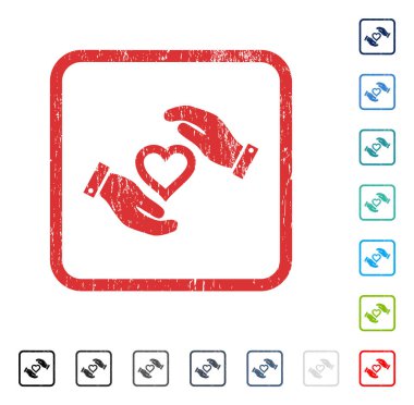 Aşk kalp bakım el simgesi kauçuk filigran